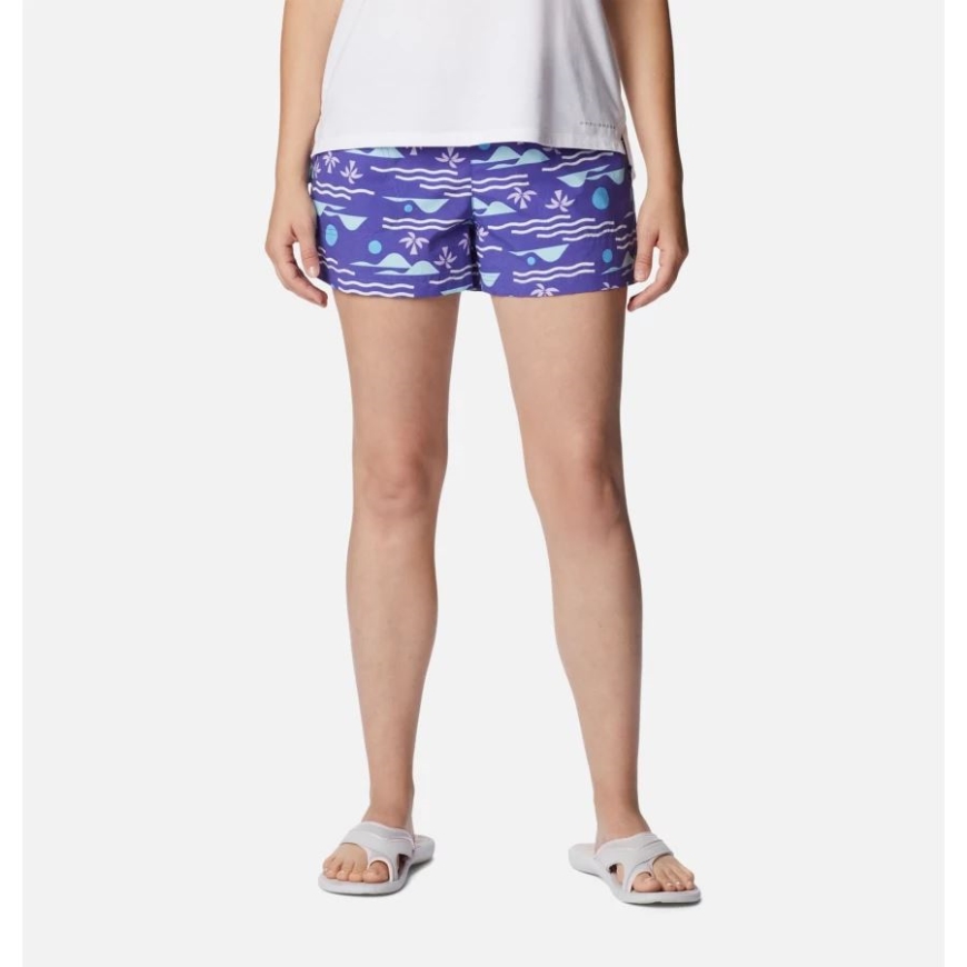 パープル ロータス/シーサイド マルチ ウィメンズ サンディ リバー II プリント ショーツ コロンビア