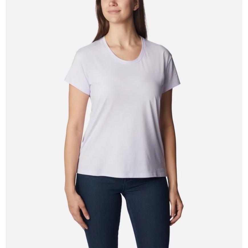 パープルティントヘザーコロンビアレディースサントレックTシャツ