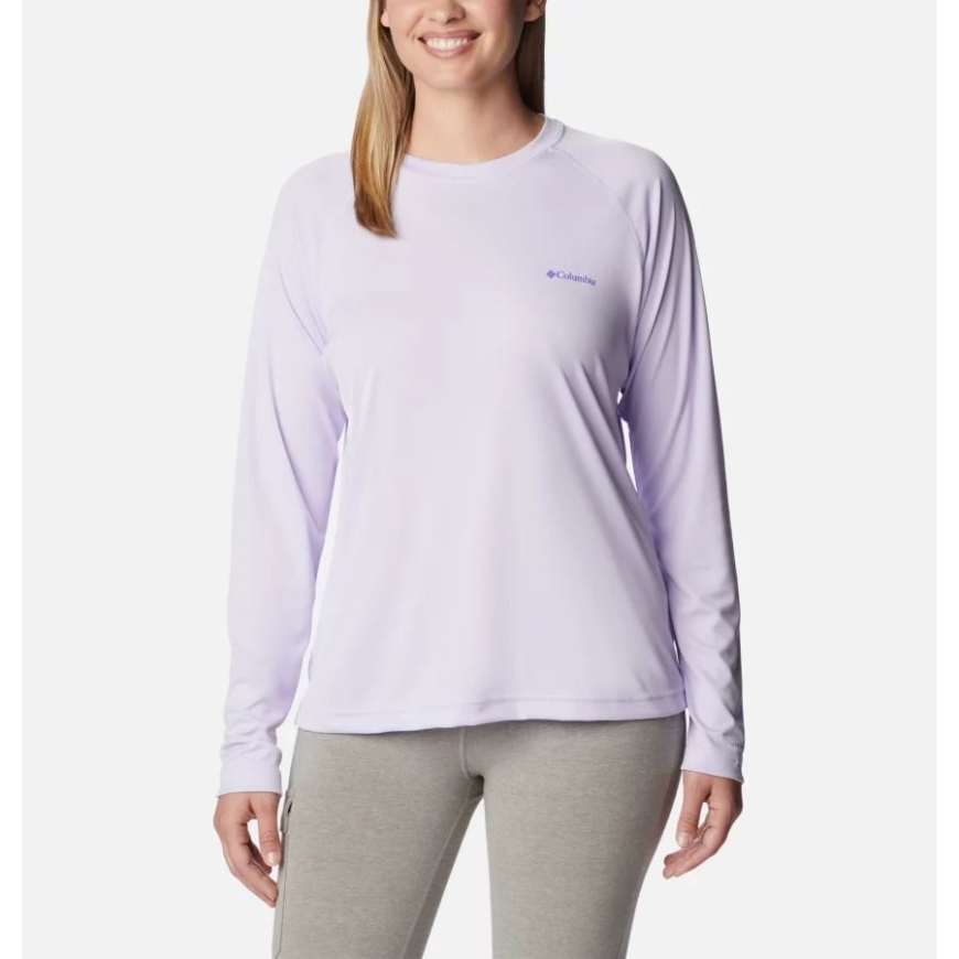 パープル ティント/パープル ロータス グラフィック コロンビア レディース フォーク ストリーム ロング スリーブ シャツ