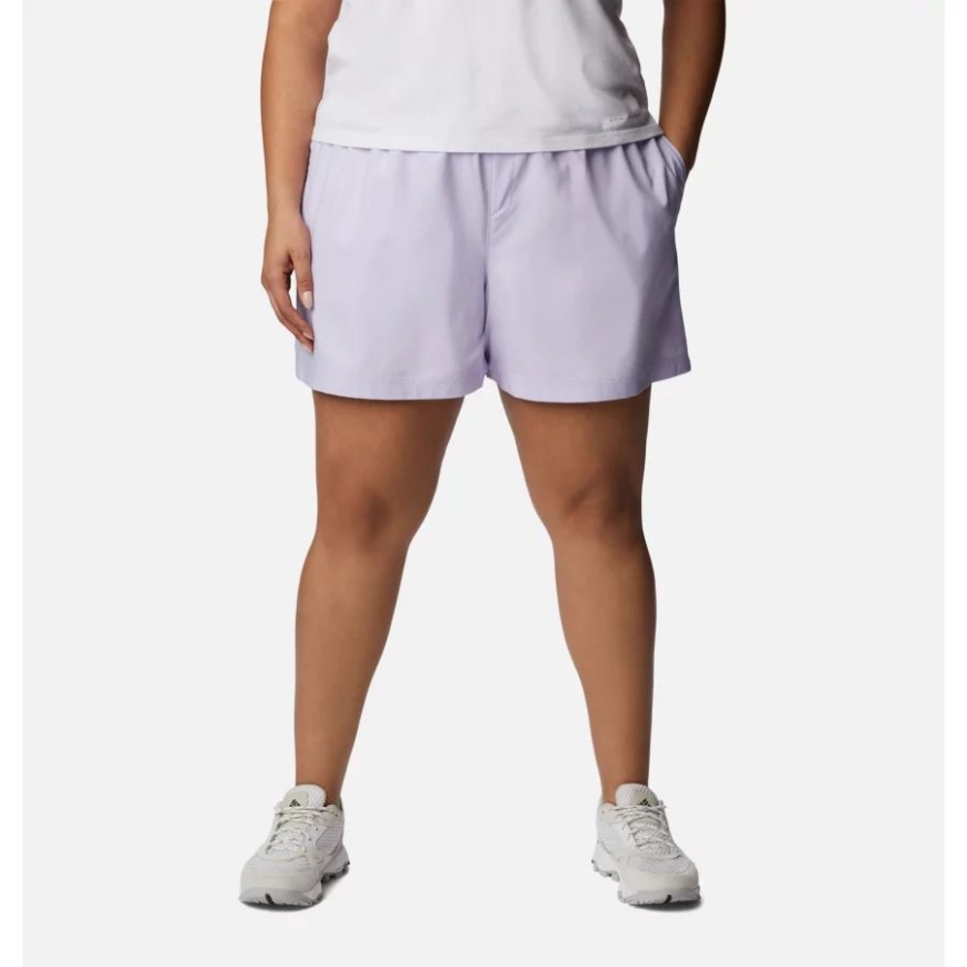 紫色の色合いの女性のいつでもライト ショーツ プラス サイズ コロンビア