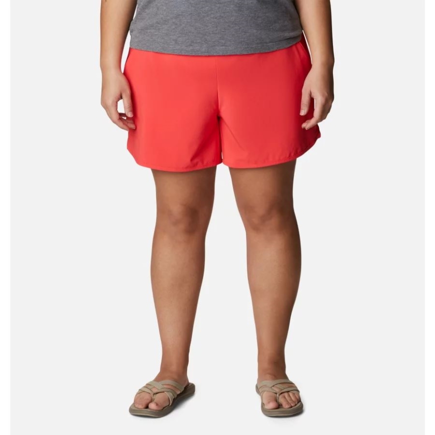 赤いハイビスカス コロンビア女性の快適なクリーク ストレッチ ショーツ プラス サイズ