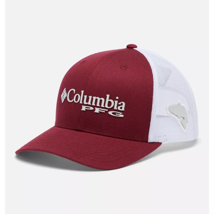 レッド ジャスパー/クール グレー/レッドフィッシュ コロンビア Pfg ロゴ メッシュ スナップバック ハイ クラウン
