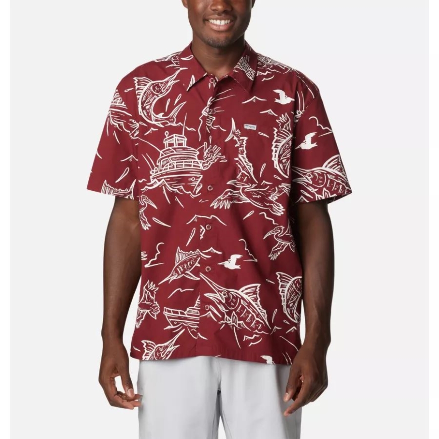 レッド ジャスパー マイティ マーリンズ プリント メンズ Pfg トローラーズ ベスト ショート スリーブ シャツ コロンビア