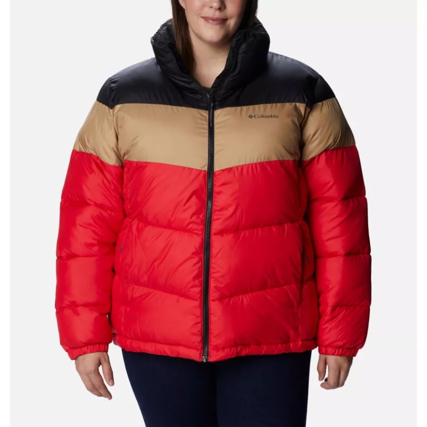 レッド リリー/ビーチ/ブラック レディース パフェクト カラー ブロック ジャケット プラス サイズ コロンビア