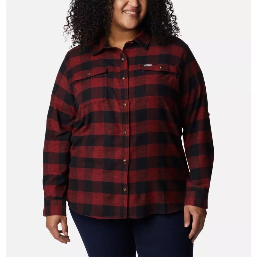 赤いリリー ツイル コロンビア女性用パイン ストリート ストレッチ フランネル プラス サイズ
