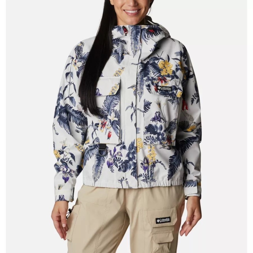 シー ソルト ワイルドライフ ガイド プリント レディース フィールド クリーク フレイザー クロップド シェル ジャケット コロンビア