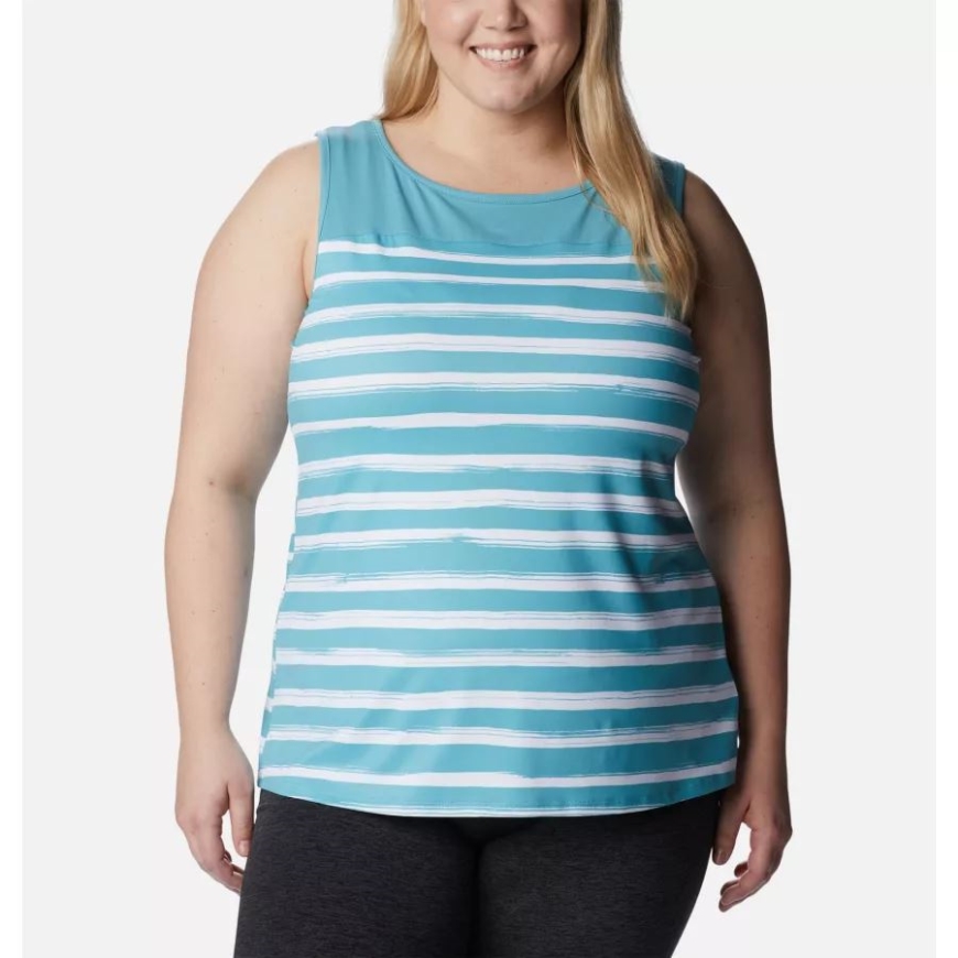 シー ウェーブ ブラシ ストライプ コロンビア レディース チル リバー タンク プラスサイズ
