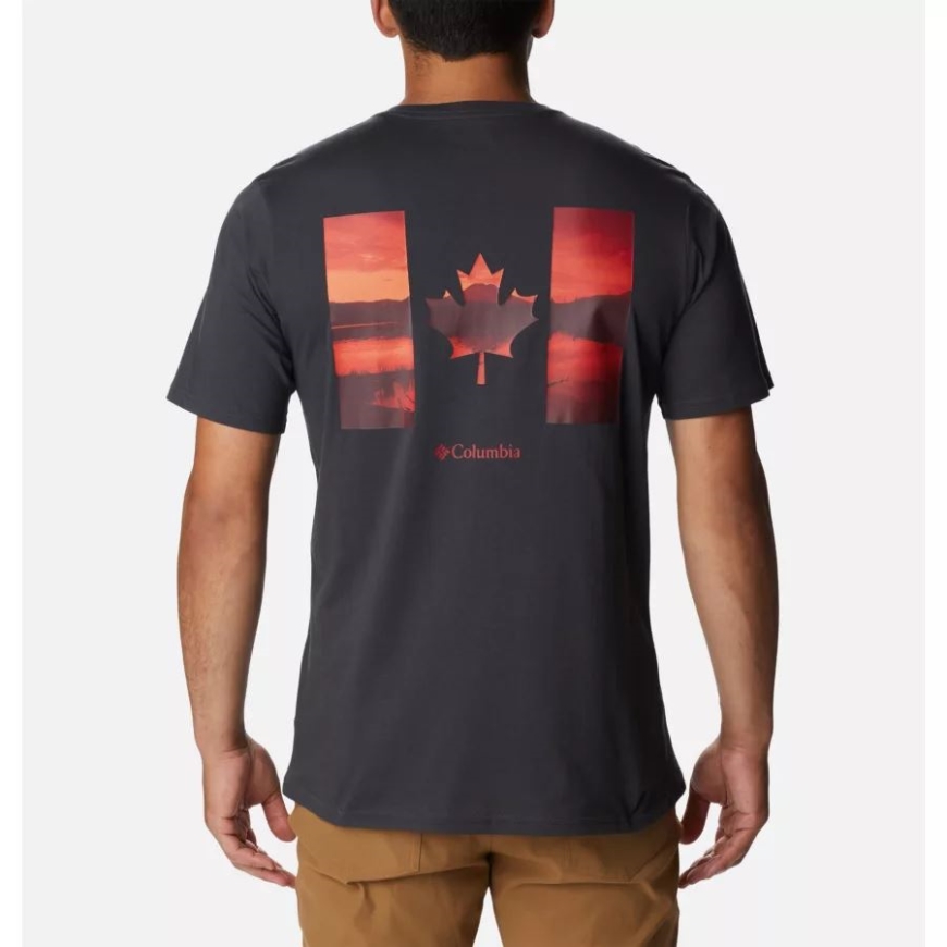 サメ/カナダ レイクスケープ グラフィック コロンビア メンズ ロックアウェイ リバーカントリー Tシャツ トール