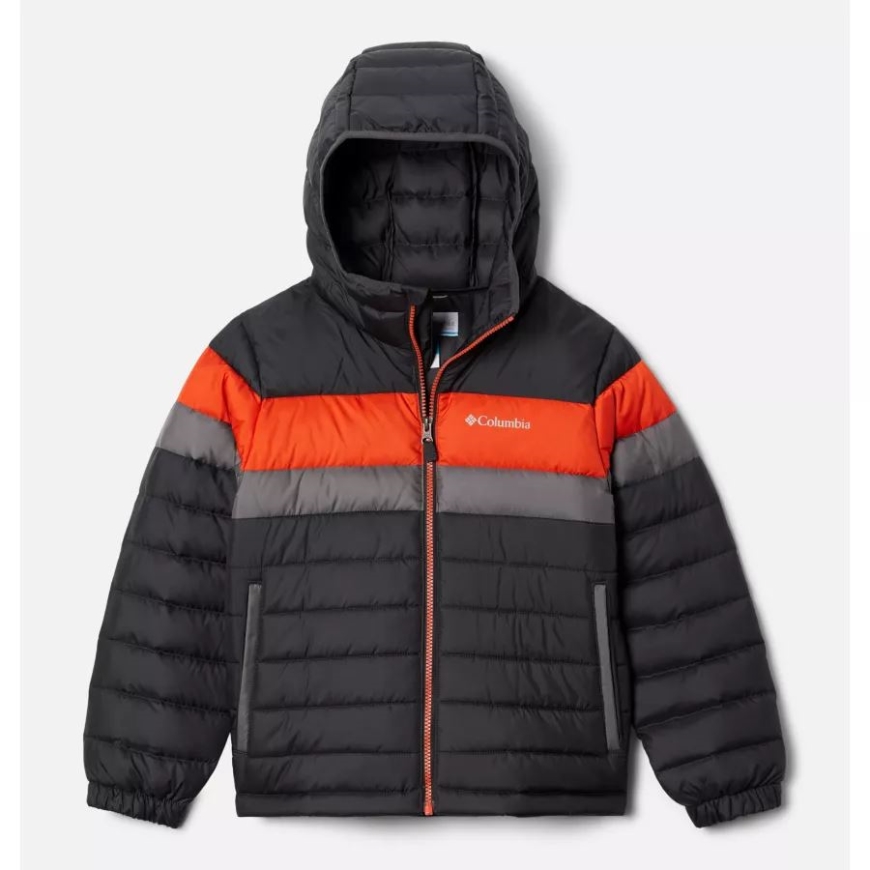 シャーク/レッドクォーツ/シティグレー ボーイズ タンブル ロックダウン フード付きジャケット コロンビア