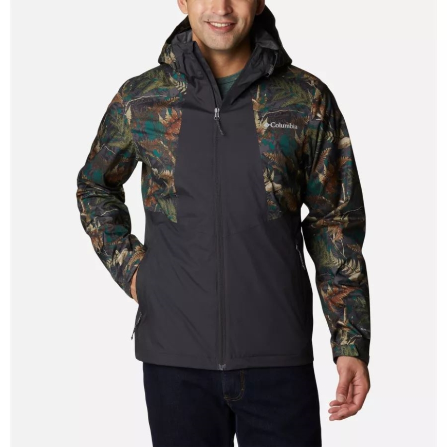 シャーク/スプルース ノース ウッズ プリント メンズ インナー リミット II ウォータープルーフ ジャケット コロンビア