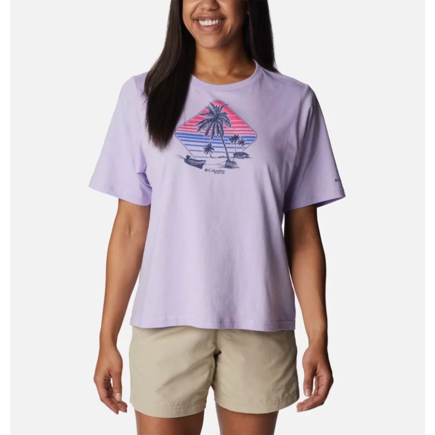 ソフト バイオレット/パンガ パームス グラフィック ウィメンズ Pfg ブラムリー ベイ リラックス ティー コロンビア