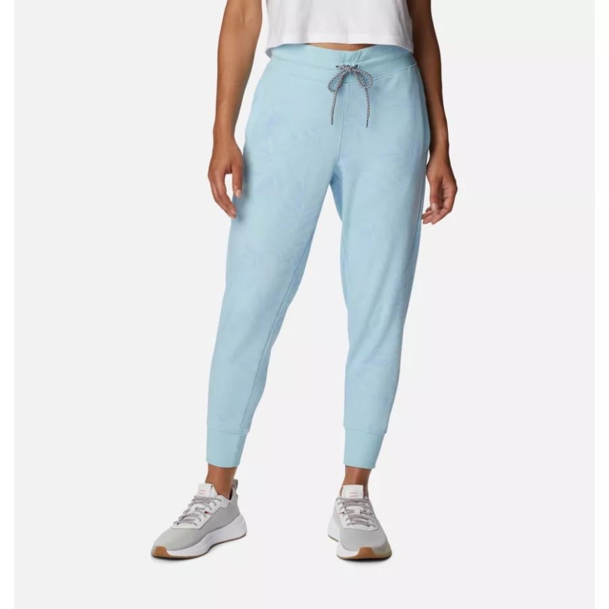 スプリング ブルー/パルメット グラフィック コロンビア レディース Pfg スラック ウォーター フレンチ テリー​​ ジョガー