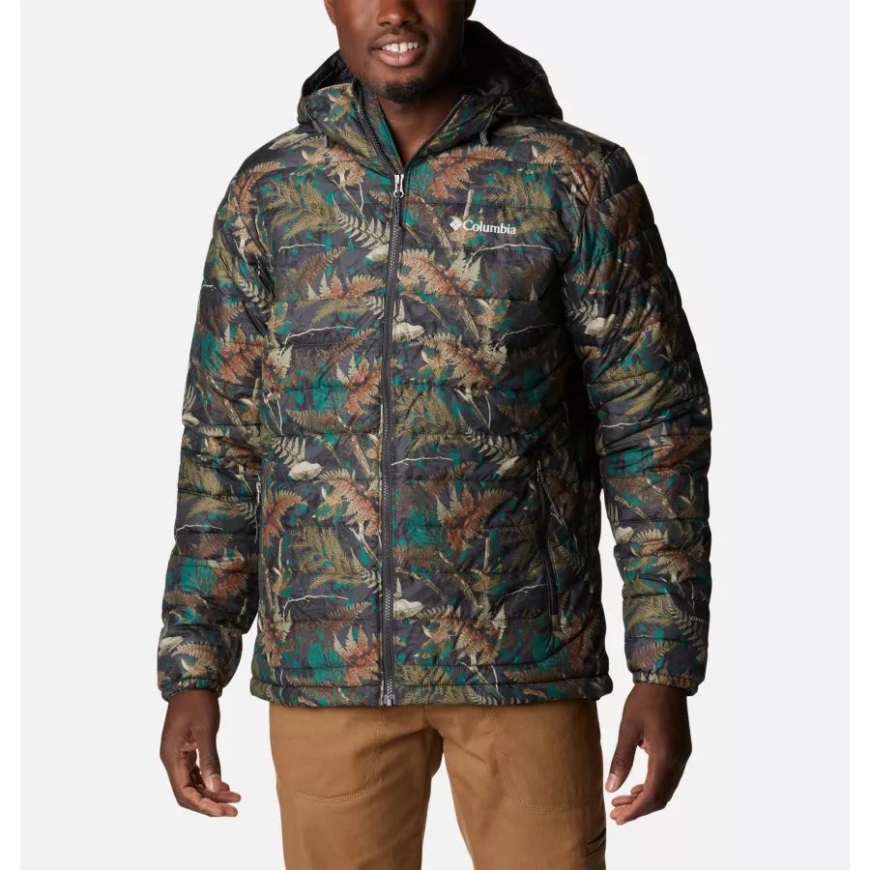 スプルース ノース ウッズ プリント メンズ パウダー ライト フード付き断熱ジャケット コロンビア