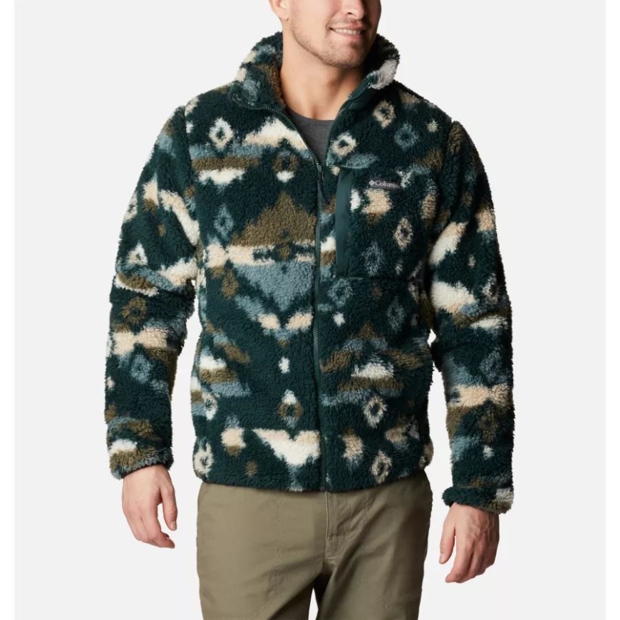 スプルース ロッキー マウンテン プリント コロンビア メンズ ウィンター パス プリント フリース ジャケット