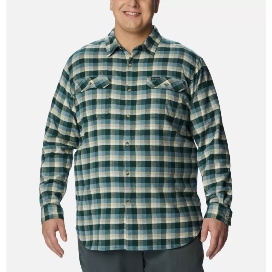 スプルース シャドー チェック柄 メンズ フレア ガン ストレッチ フランネル シャツ エクステンデッド サイズ コロンビア