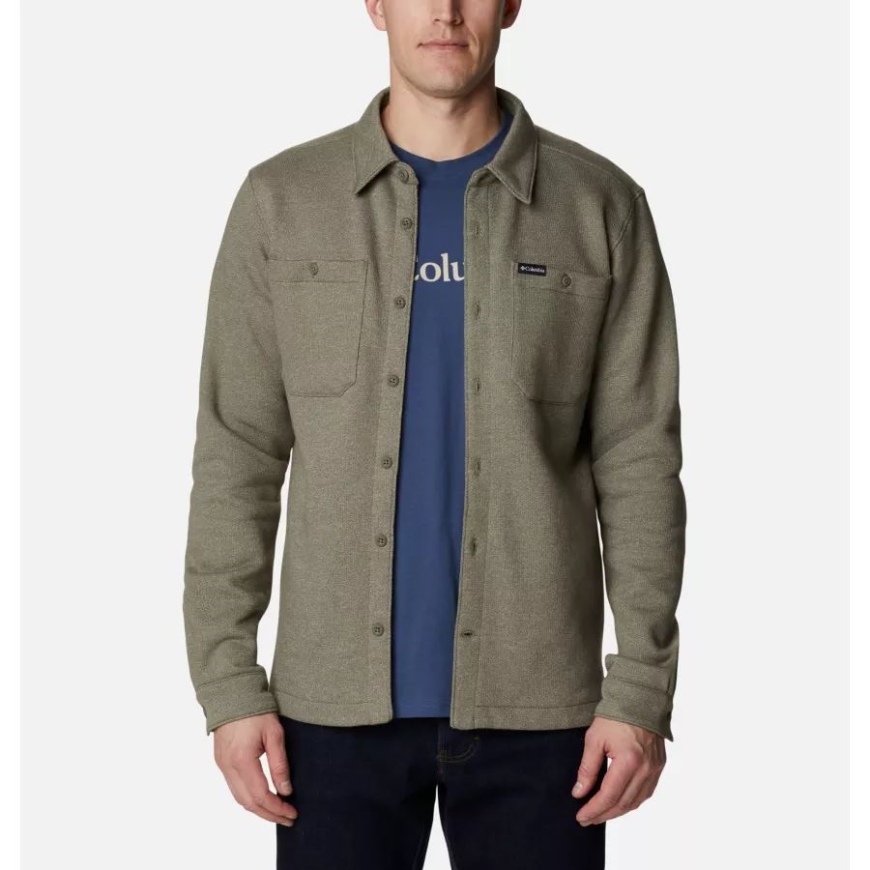 ストーン グリーン ヘザー/ストーン グリーン コロンビア メンズ グレート ハート マウンテン シャツ ジャケット
