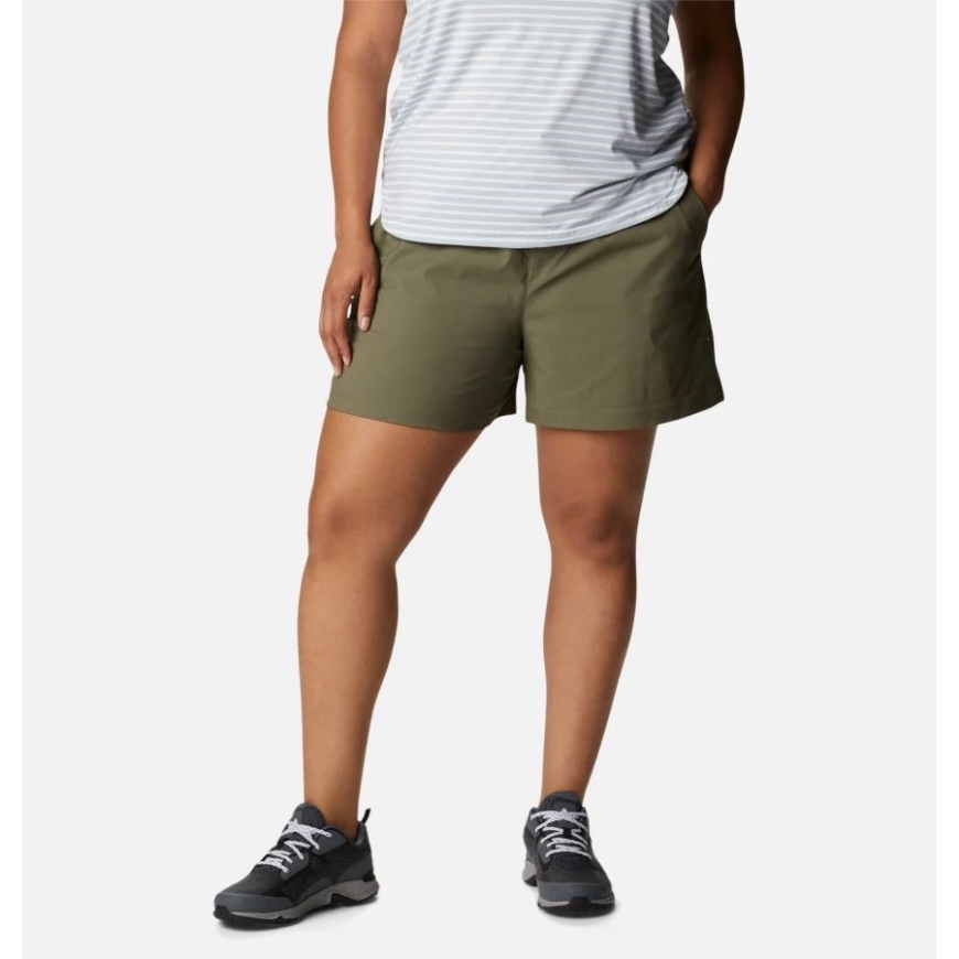 ストーン グリーン レディース ファーウッド キャンプ II ショーツ プラス サイズ コロンビア