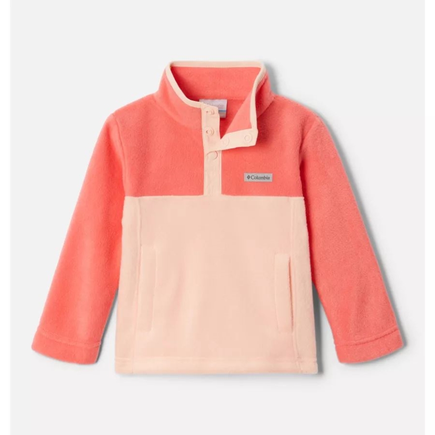 幼児用スティーンズ Mtn クォーター スナップ フリース プルオーバー ピーチ ブロッサム/ブラッシュ ピンク コロンビア