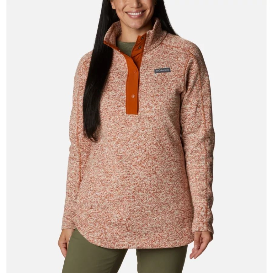 暖かい銅杢女性のセーター天気フリース チュニック コロンビア