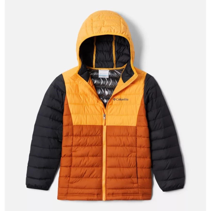 ウォーム コッパー/マンゴー/ブラック ボーイズ パウダー ライト フード付きジャケット コロンビア