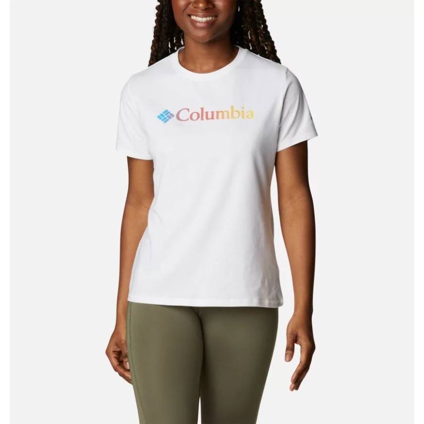 ホワイト/csc グラディエント レディース サン トレック テクニカル グラフィック Tシャツ コロンビア