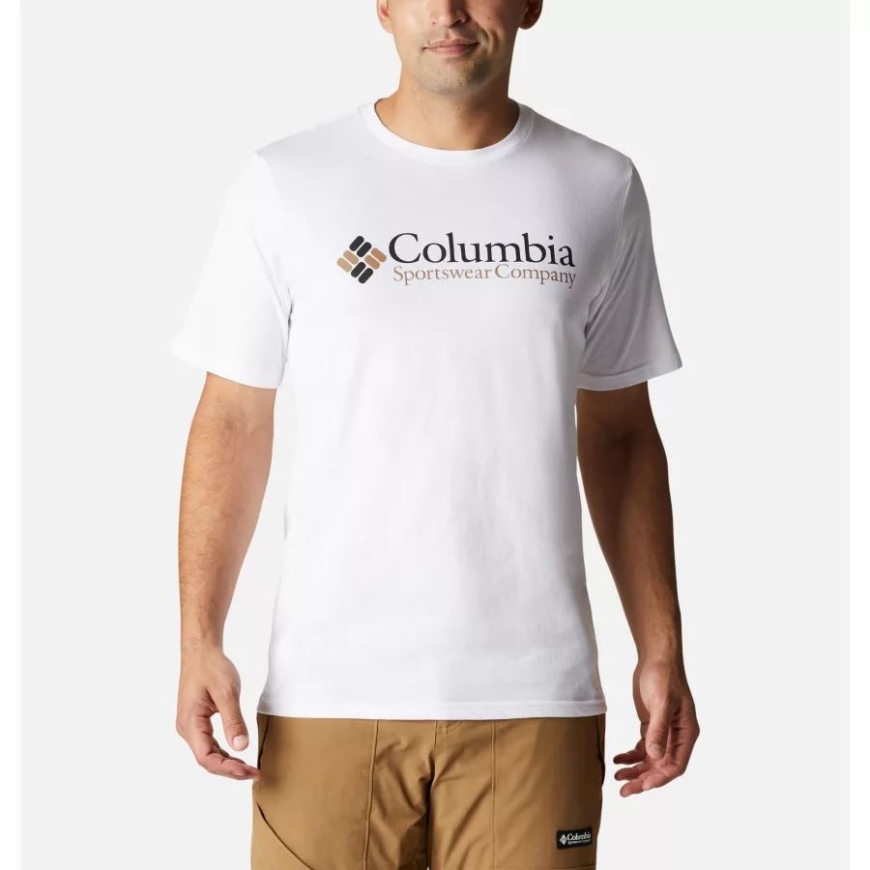 ホワイト/csc レトロ ロゴ メンズ Csc ベーシック ロゴ ティー コロンビア