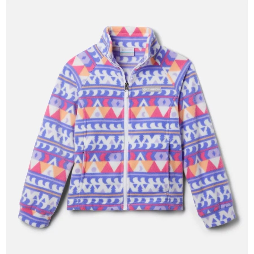 ホワイト キャンプ ブランケット ガールズ ベントン スプリングス II プリント フリース ジャケット コロンビア