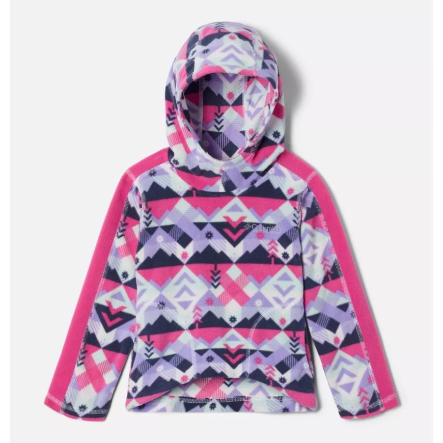 ホワイト チェックポイント/ピンク アイス ガールズ トドラー グレイシャル パーカー コロンビア