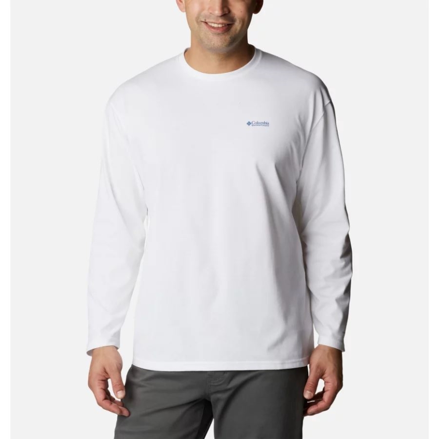 ホワイト/コロンビア ゴージ マップ コロンビア メンズ Csc アルパイン ウェイ リラックス ロング スリーブ Tシャツ