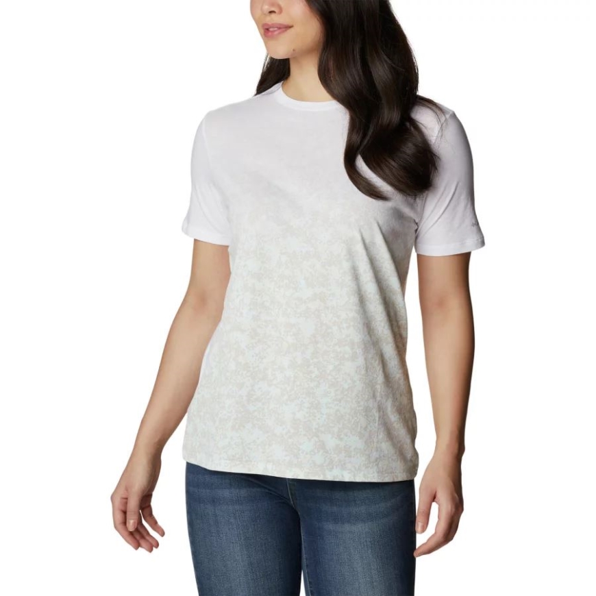 ホワイト/ドッティ 変装 レディース デイジーデイズ カジュアル プリント Tシャツ コロンビア