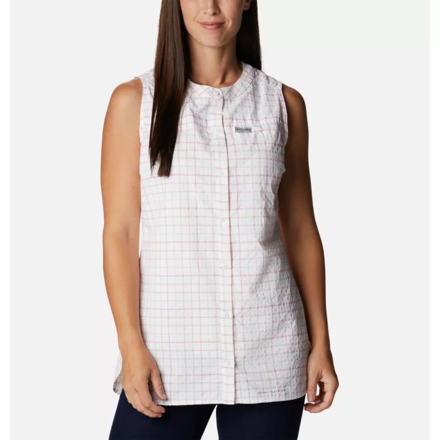 ホワイト エレベーション グリッド レディース シルバー リッジ ノベルティ チュニック コロンビア