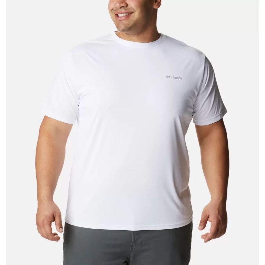 ホワイト メンズ コロンビア ハイク クルー ショート スリーブ シャツ ビッグ コロンビア