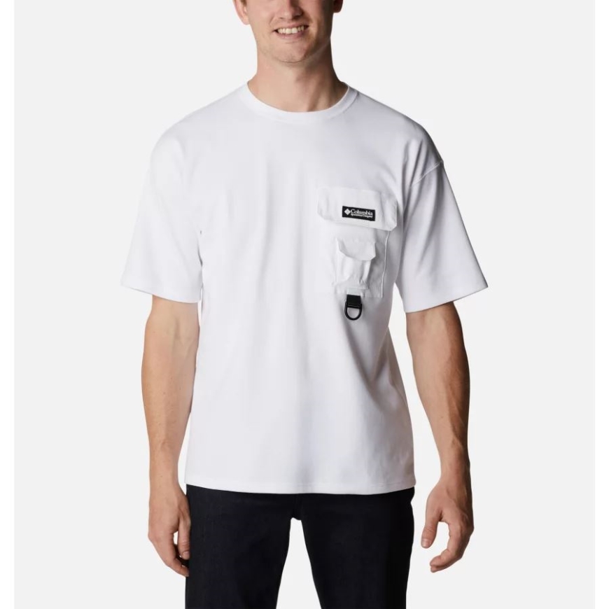 ホワイト メンズ フィールド クリーク カジュアル T シャツ コロンビア