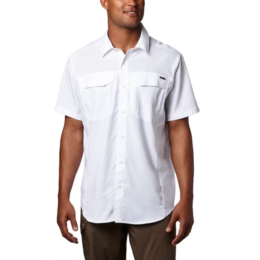 ホワイト メンズ シルバー リッジ ライト ショート スリーブ シャツ コロンビア