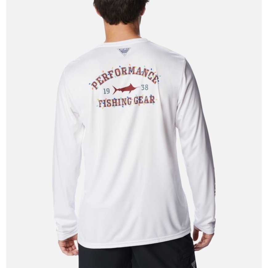 ホワイト/レッド ジャスパー ホリデー メンズ Pfg ターミナル タックル ユニバーシティ ロング スリーブ シャツ コロンビア