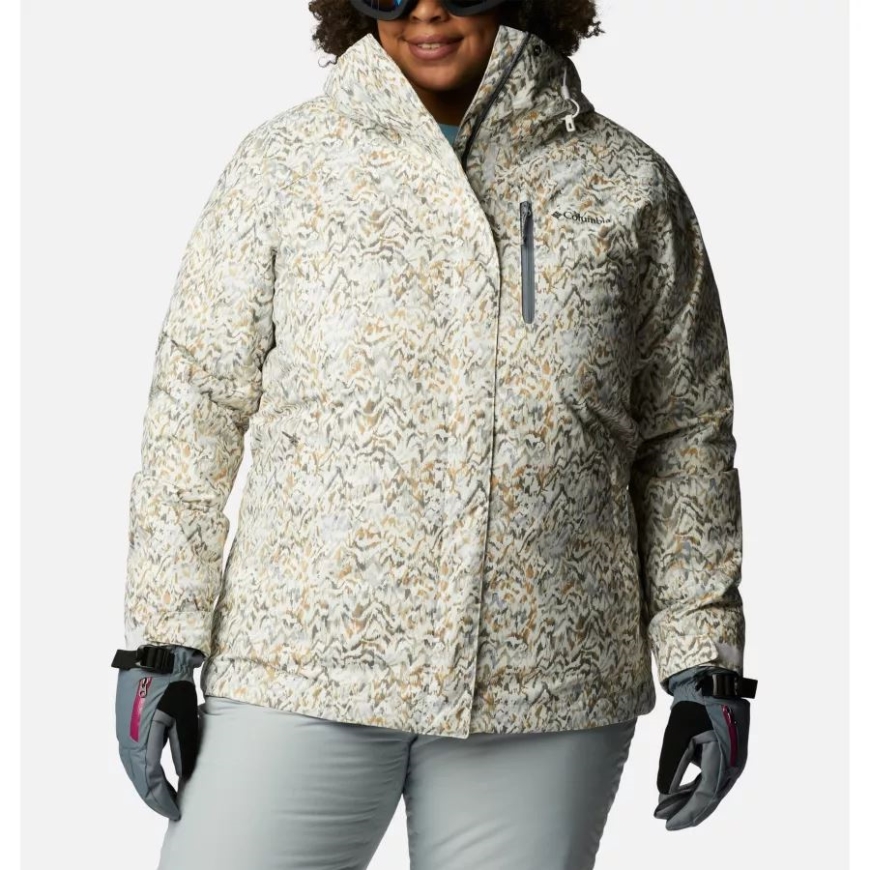 ホワイト テレイン プリント コロンビア レディース Whirlibird Iv インターチェンジ ジャケット プラスサイズ