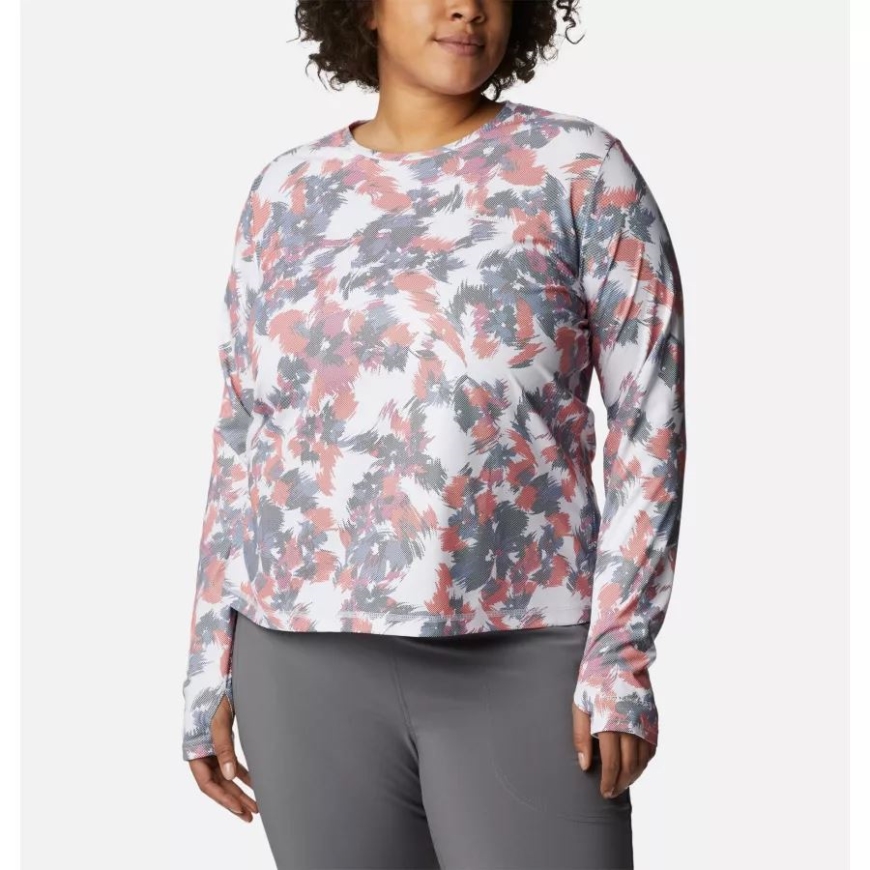 ホワイト タイフーン ブルーム コロンビア レディース サンディフレクター サマードライ 長袖シャツ プラスサイズ