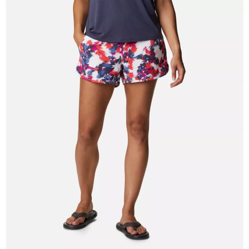 ホワイト タイフーン ブルームズ マルチ コロンビア レディース プレザント クリーク ストレッチ ショーツ