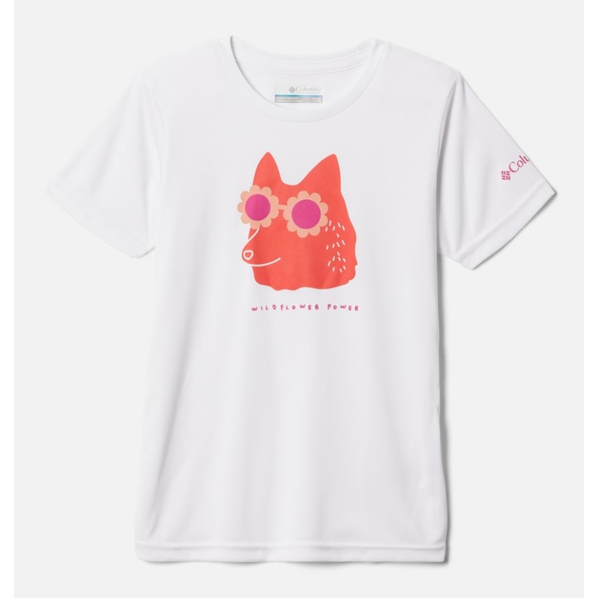 ホワイト ワイルドフラワー パワー ガールズ ミラー クリーク 半袖 グラフィック Tシャツ コロンビア