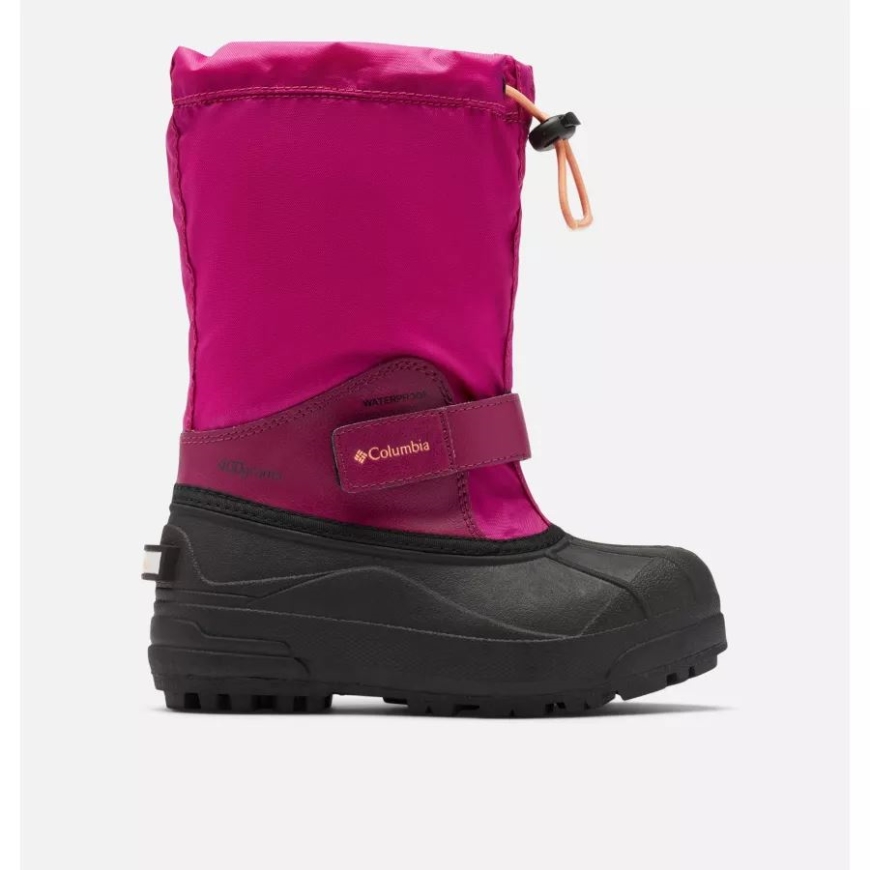 ワイルド フクシア/ブライト ネクター コロンビア ビッグ キッズ パウダーバグ フォーティー スノー ブーツ