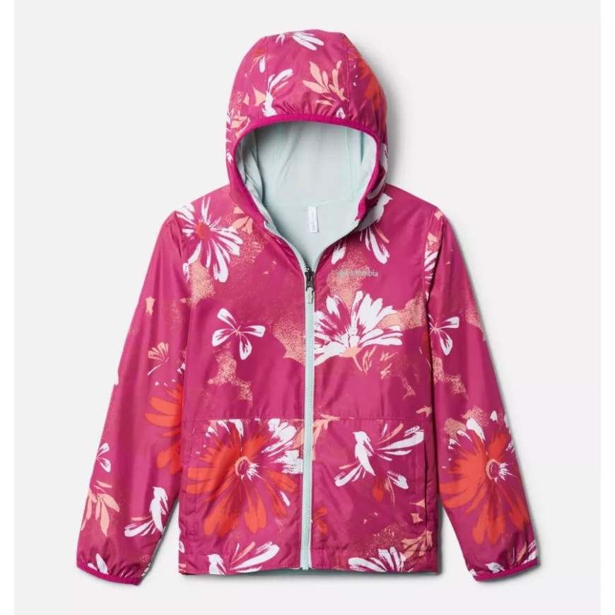 ワイルド フクシア デイジー パーティー マルチ コロンビア キッズ ピクセル グラバー リバーシブル ジャケット