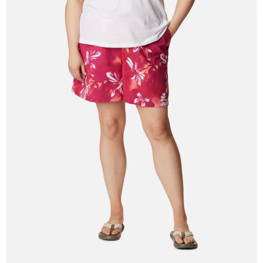 ワイルド フクシア デイジー パーティー レディース サンディ リバー II プリント ショーツ プラスサイズ コロンビア