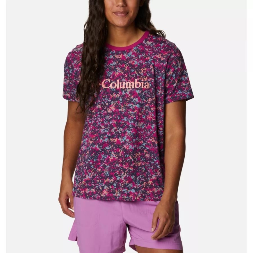 ワイルド フクシア ドッティ 変装 コロンビア レディース ノース カスケード プリント Tシャツ