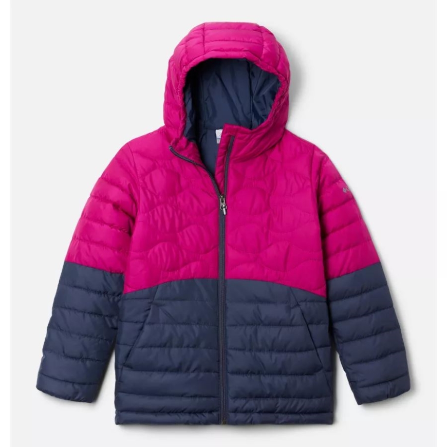 ワイルド フクシア/ノクターナル コロンビア ガールズ ハンフリー ヒルズ パファー ジャケット