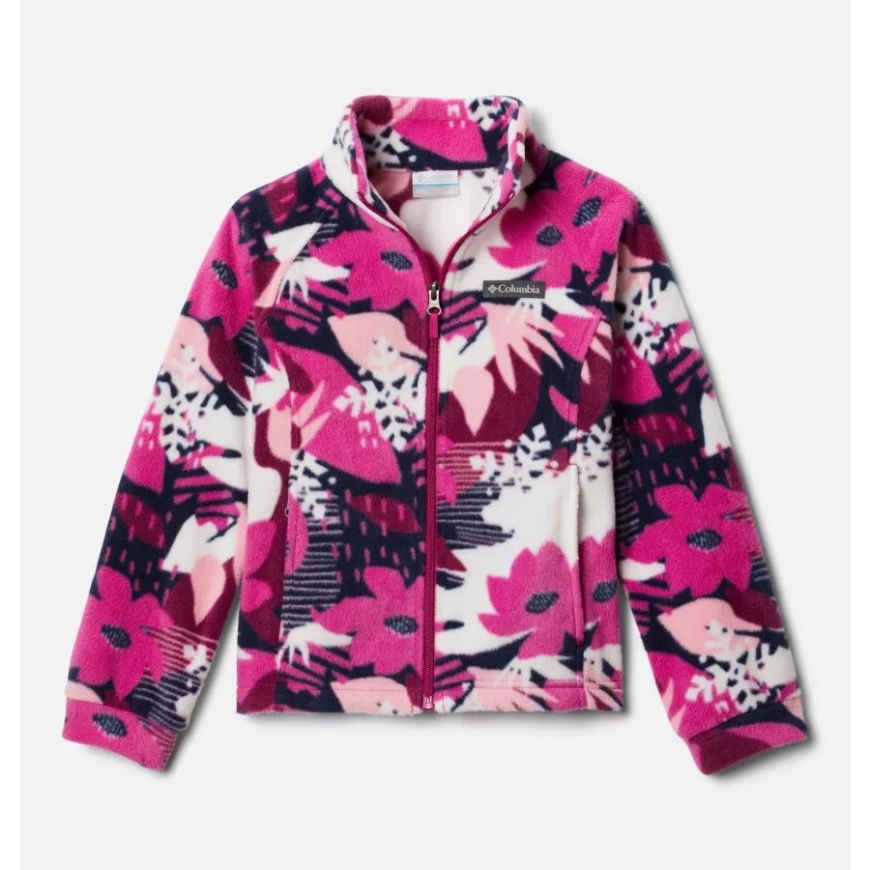 ワイルド フクシア スクラップタニカル コロンビア ガールズ ベントン スプリングス II プリント フリース ジャケット