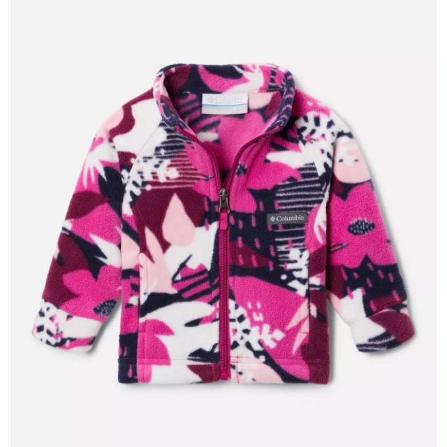 ワイルド フクシア スクラップタニカル ガールズ インファント ベントン スプリングス II プリント フリース ジャケット コロンビア