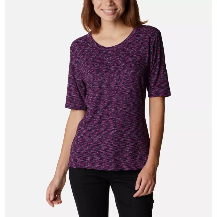 ワイルド フクシア スペースダイ コロンビア レディース スタンレー パーク ショート スリーブ シャツ