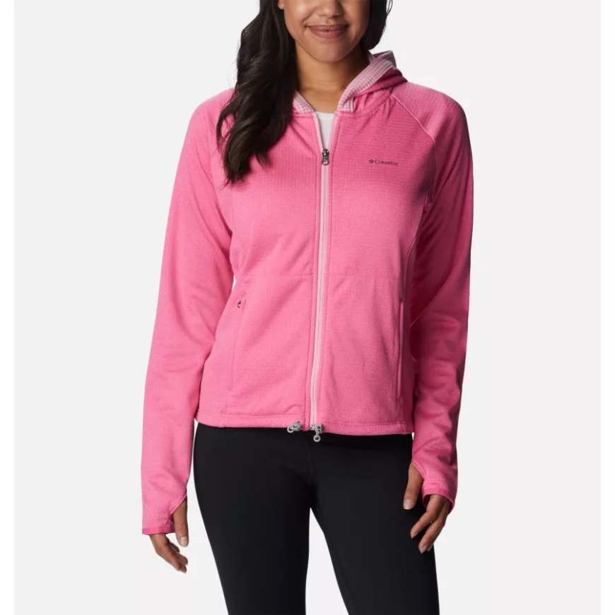 ワイルド ゼラニウム ヘザー/ワイルド ローズ ウィメンズ バウンドレス トレック グリッド フリース コロンビア