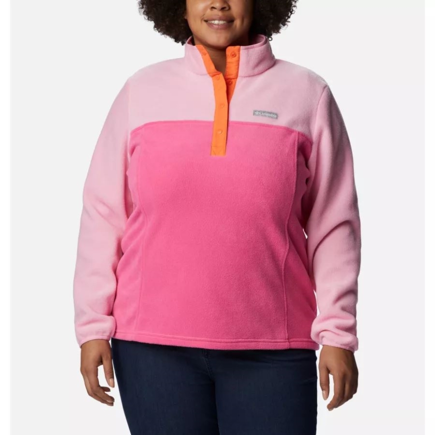 ワイルド ゼラニウム/ワイルド ローズ レディース ベントン スプリング 1/2 スナップ プルオーバー プラス サイズ コロンビア