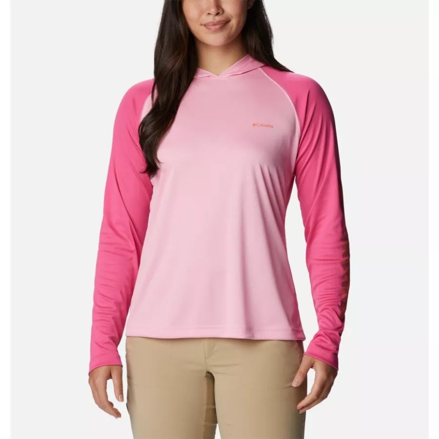 Wild Rose/wld Grnm/snst Orng ロゴ コロンビア レディース フォーク ストリーム ロングスリーブ パーカー